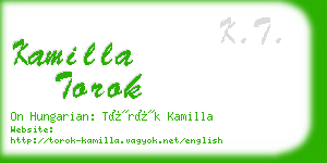 kamilla torok business card