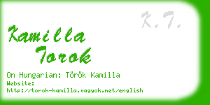 kamilla torok business card